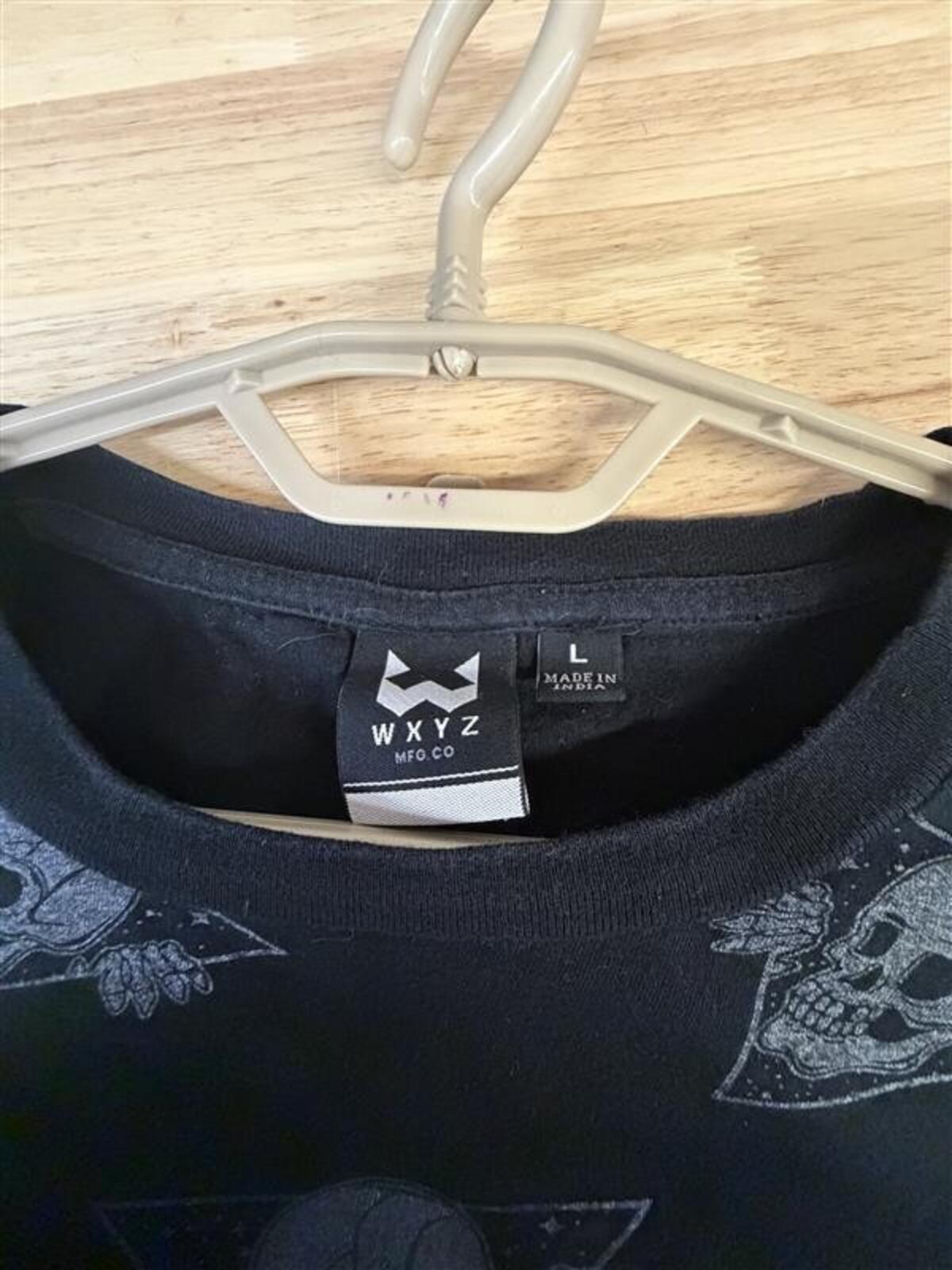 WXYZ Skull Print T-Shirt Size L 2010s Black All Over Graphic
