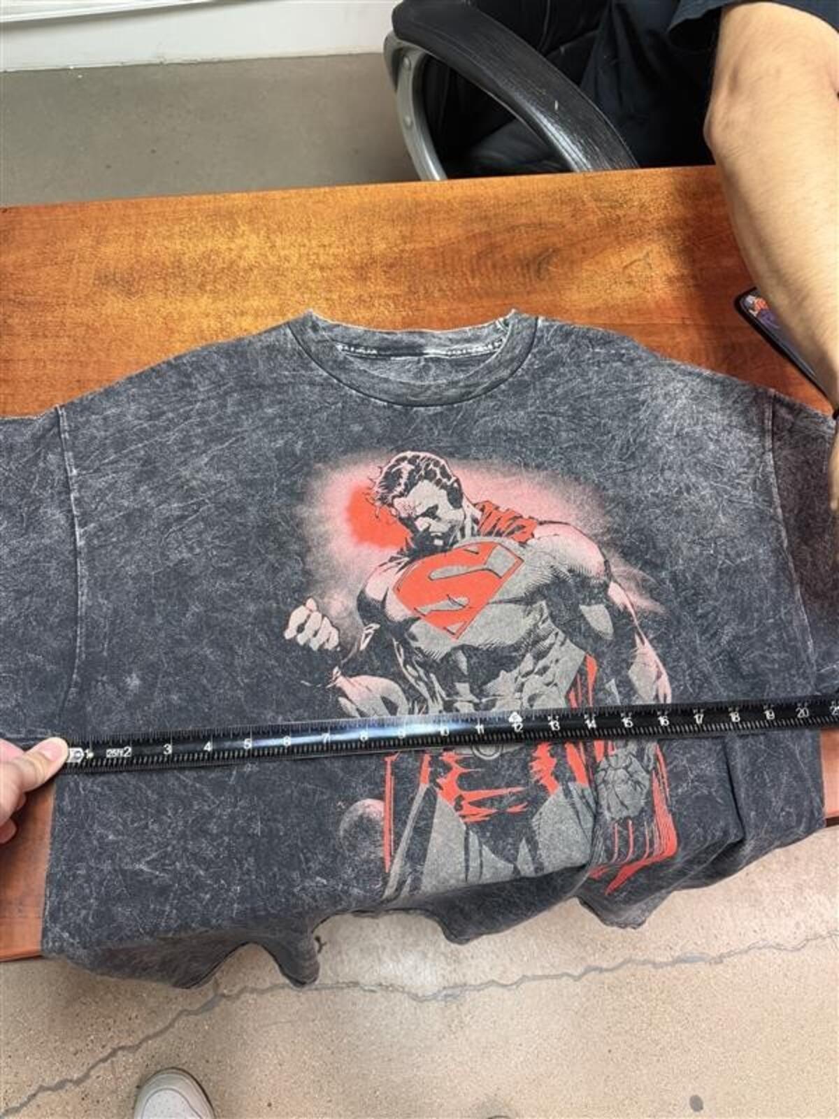 Superman DC Comics Acid Wash Graphic Tee L 2010s Streetwear