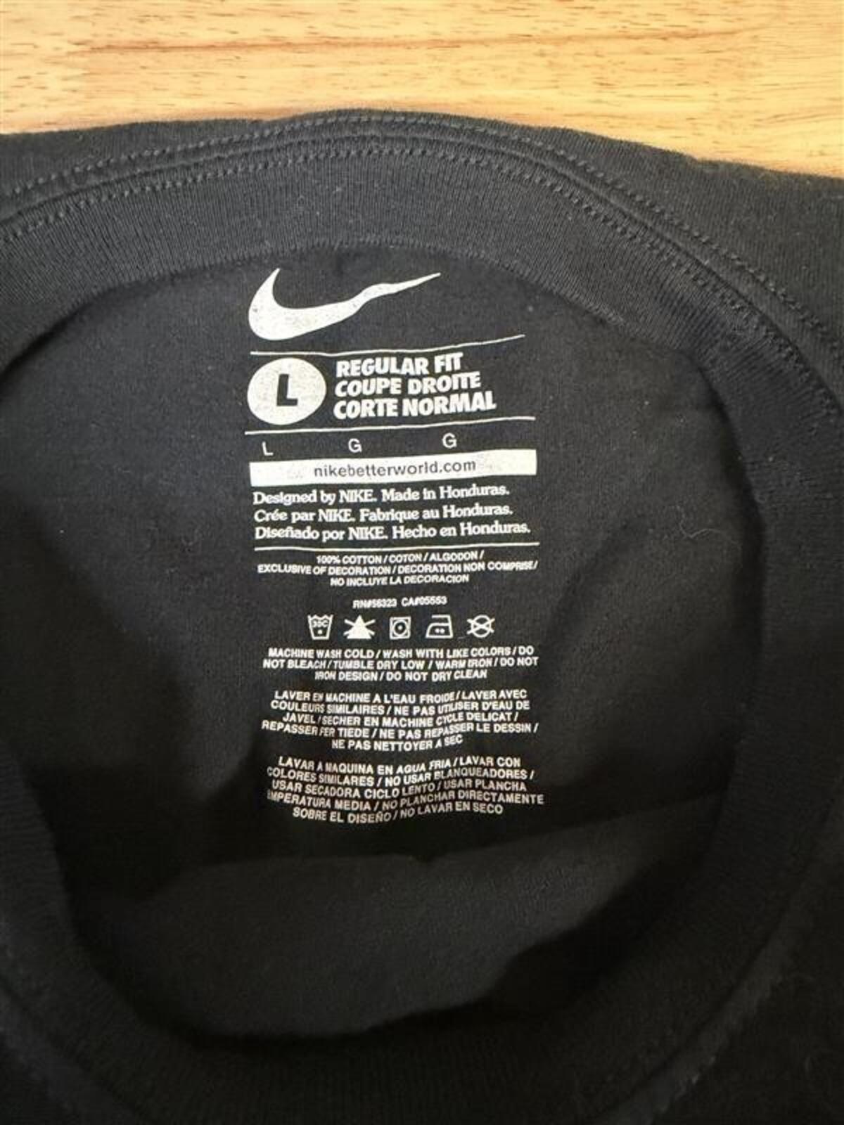Nike Track Club T-Shirt L Black Graphic Running Logo 2010