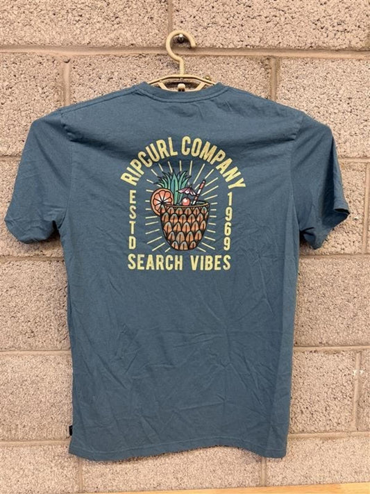 Rip Curl Search Vibes Graphic Medium Blue Surf Shirt 2020s