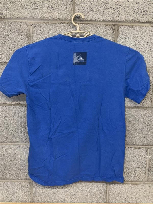 Quiksilver Graphic T-Shirt Size L 2010s Surf Skate Blue Logo