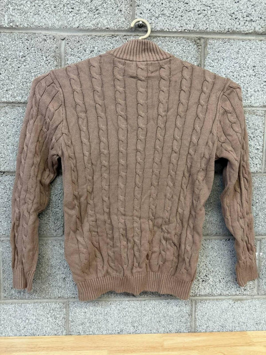 Polo Ralph Lauren Cable Knit Quarter Zip Sweater XXL Brown
