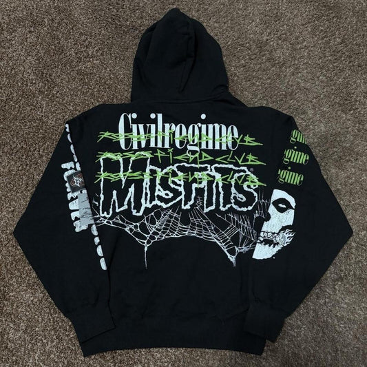 Civil Regime x Misfits Beware Regime Graphic Hoodie Black L