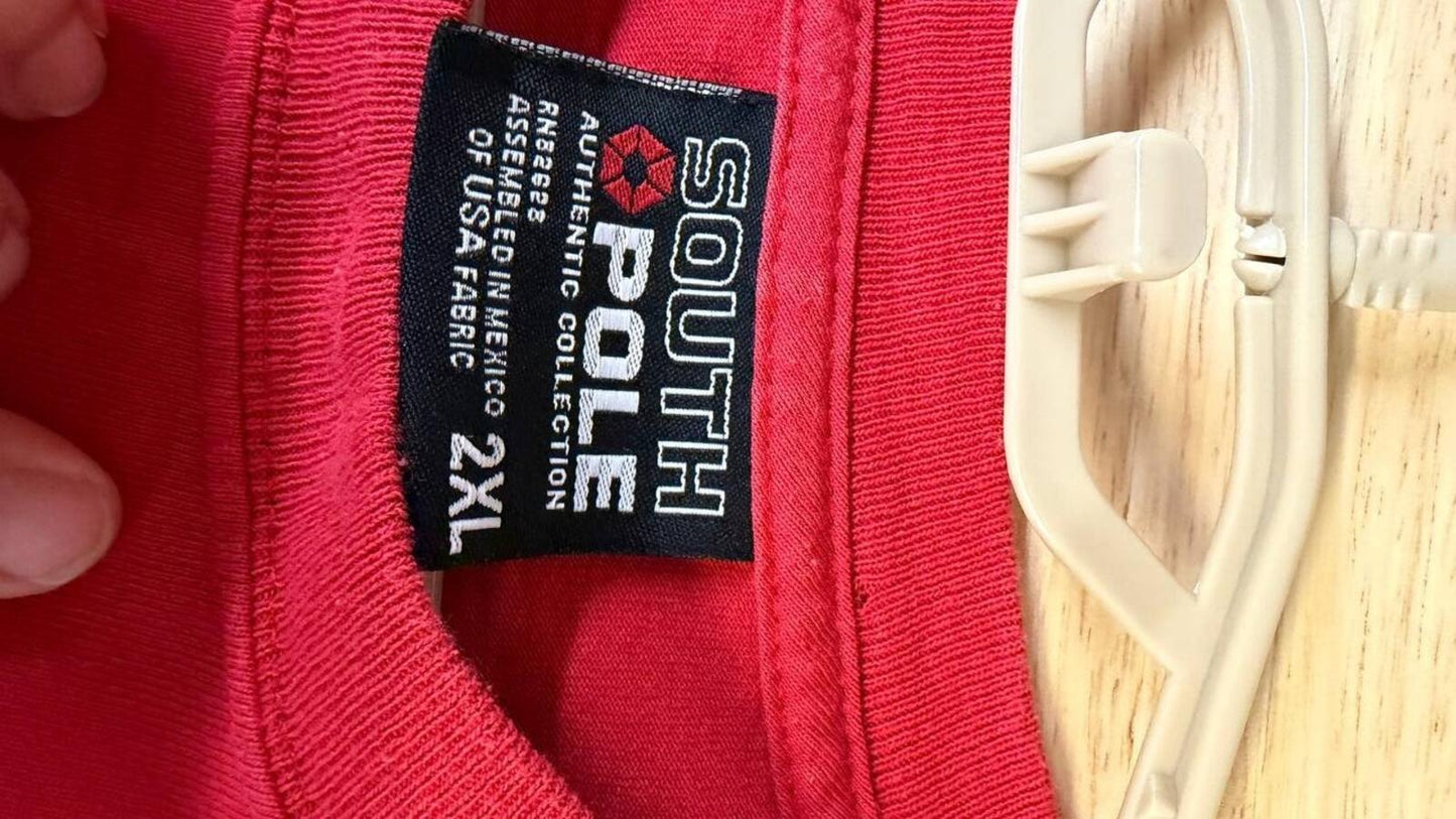 Y2K Southpole 2000s Red T-Shirt Mens 2XL Hip Hop