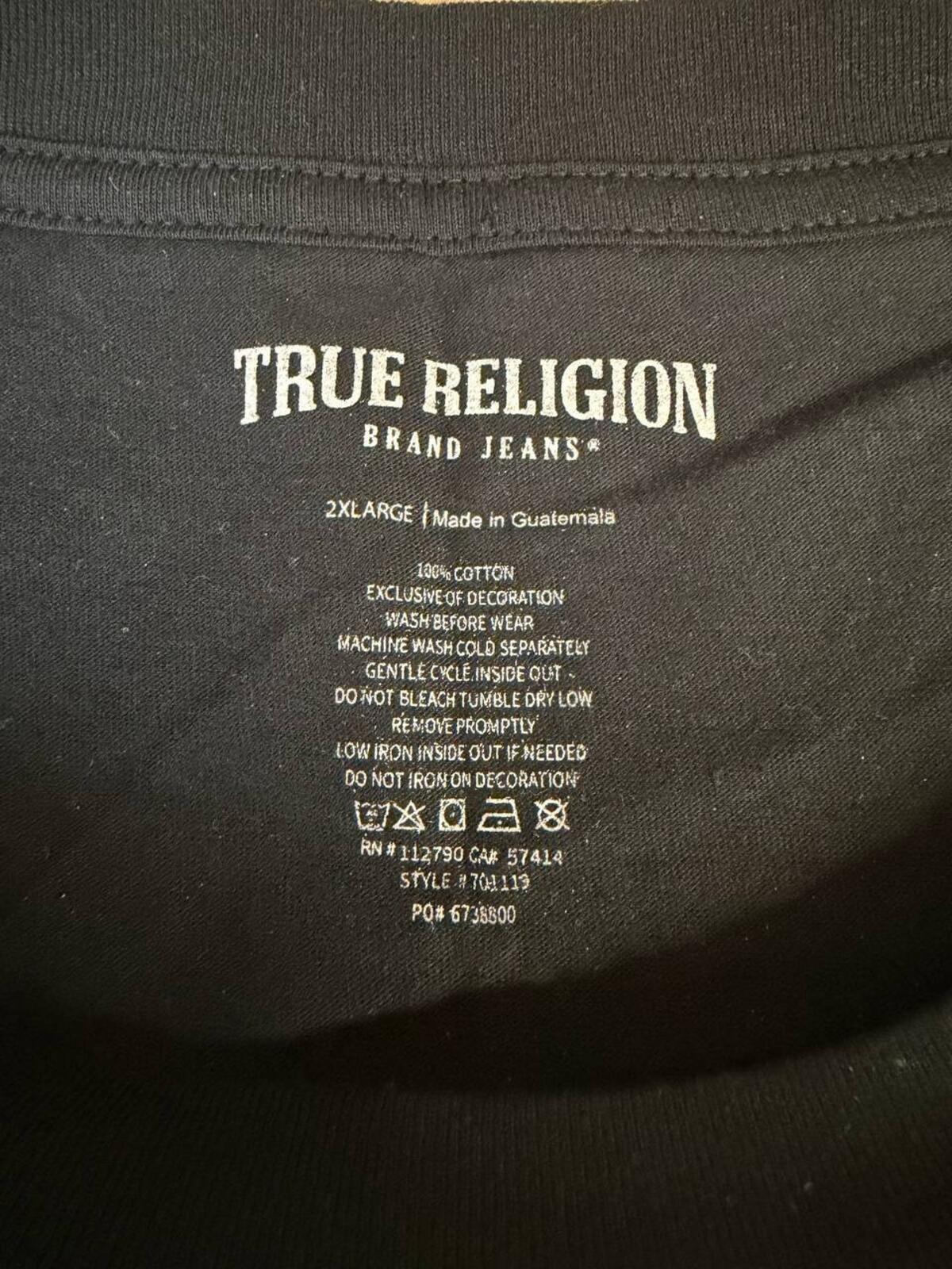 2021 True Religion World Tour Graphic Tee Black 2XL NWT