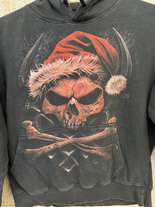 Spiral Direct Skull Santa Gothic Hoodie XXL Black Metal