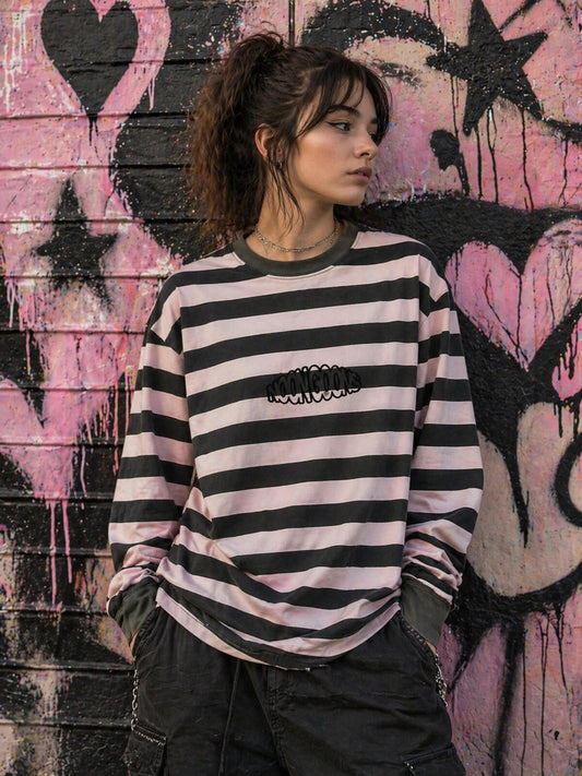 No Boundaries Striped Long Sleeve – Men’s XL  Crewneck