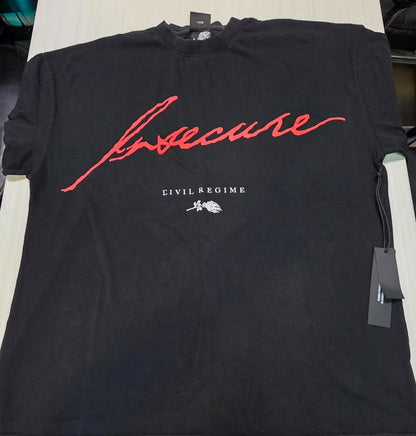 Civil Regime tee large NWT Black Red Script Rose streetwear