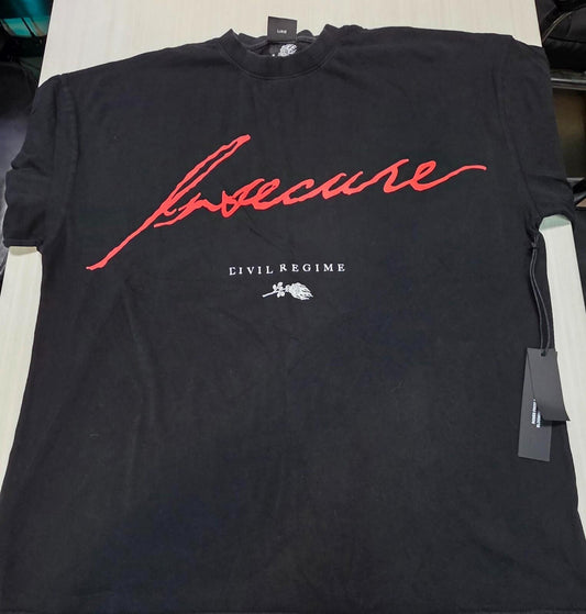 Civil Regime tee large NWT Black Red Script Rose streetwear