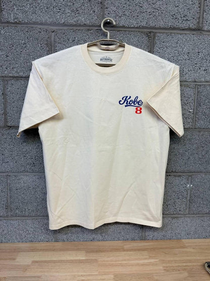 Y2K Kobe Bryant #8 LA Dodgers T-Shirt Cream Lakers Size L