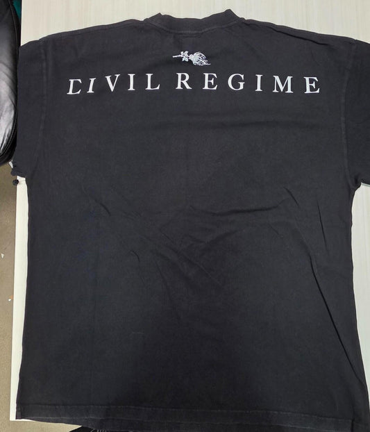 Civil Regime tee large NWT Black Red Script Rose streetwear