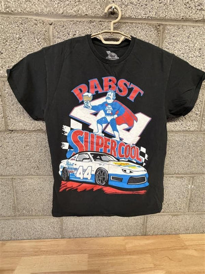 Pabst Blue Ribbon Racing T-Shirt Size L 2010s Car Graphic T