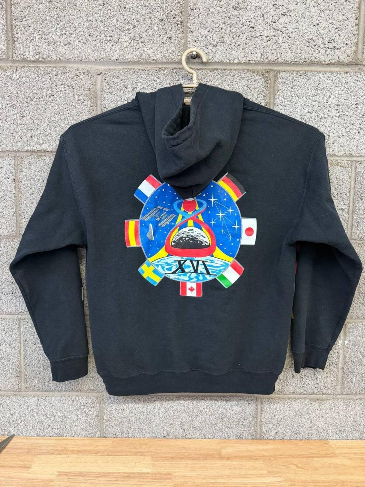 NASA Chemistry Hoodie Black Sweatshirt Large Y2K