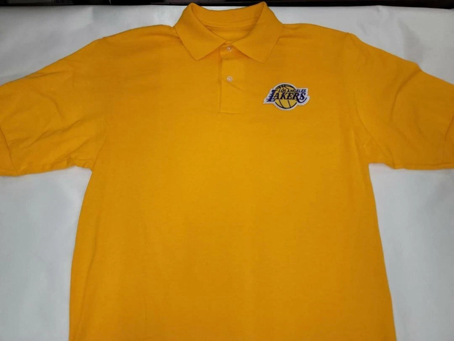 NBA Team Apparel LAKERS Basketball Polo Golf Shirt GOLD
