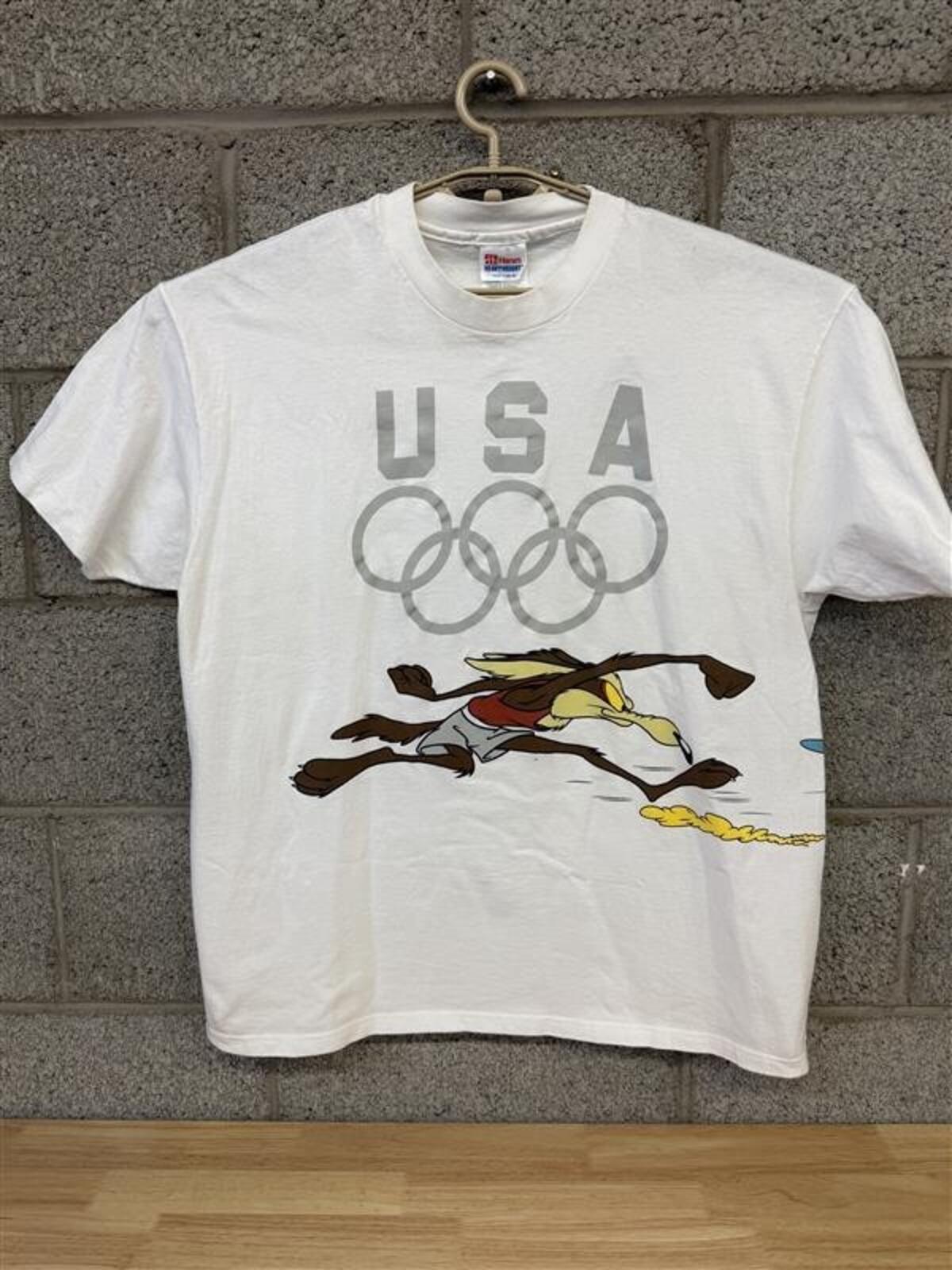 Vintage 1996 USA Olympics Wile E. Coyote Looney Tunes Tee XL