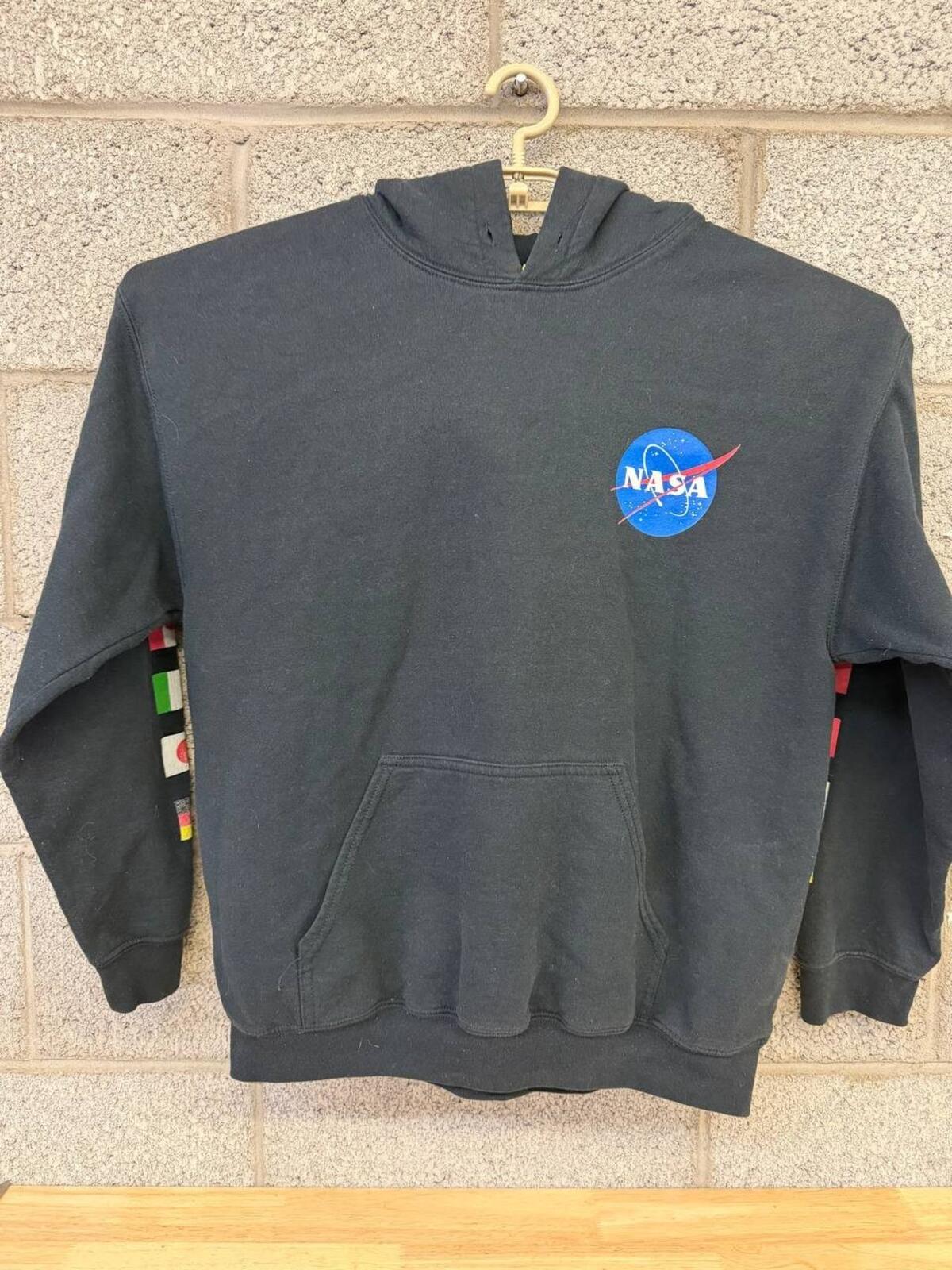 NASA Chemistry Hoodie Black Sweatshirt Large Y2K