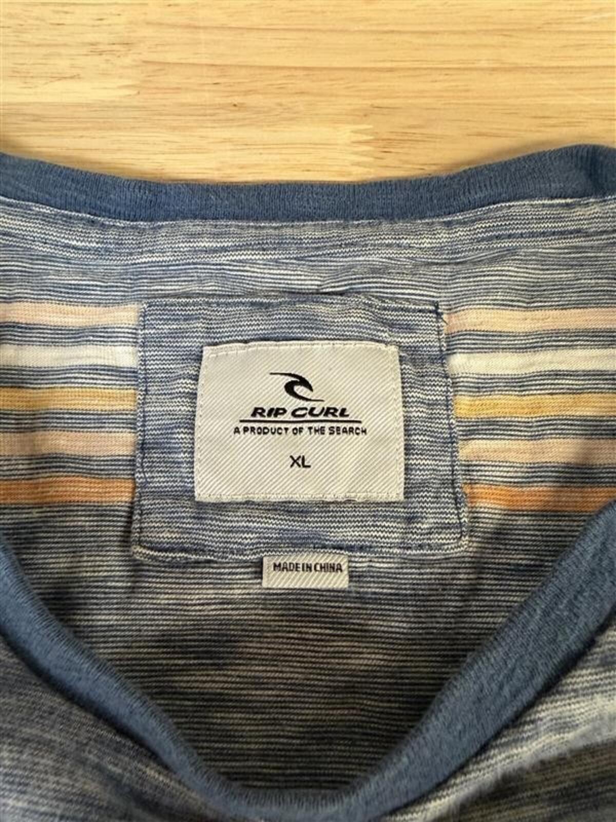Rip Curl XL Striped Short Sleeve T-Shirt
