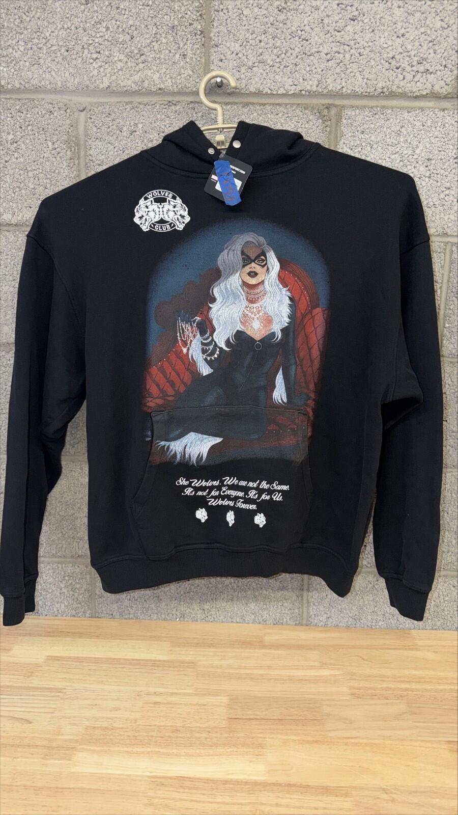 Civil Regime Wolves Club Hoodie Black Graphic Streetwear nwt