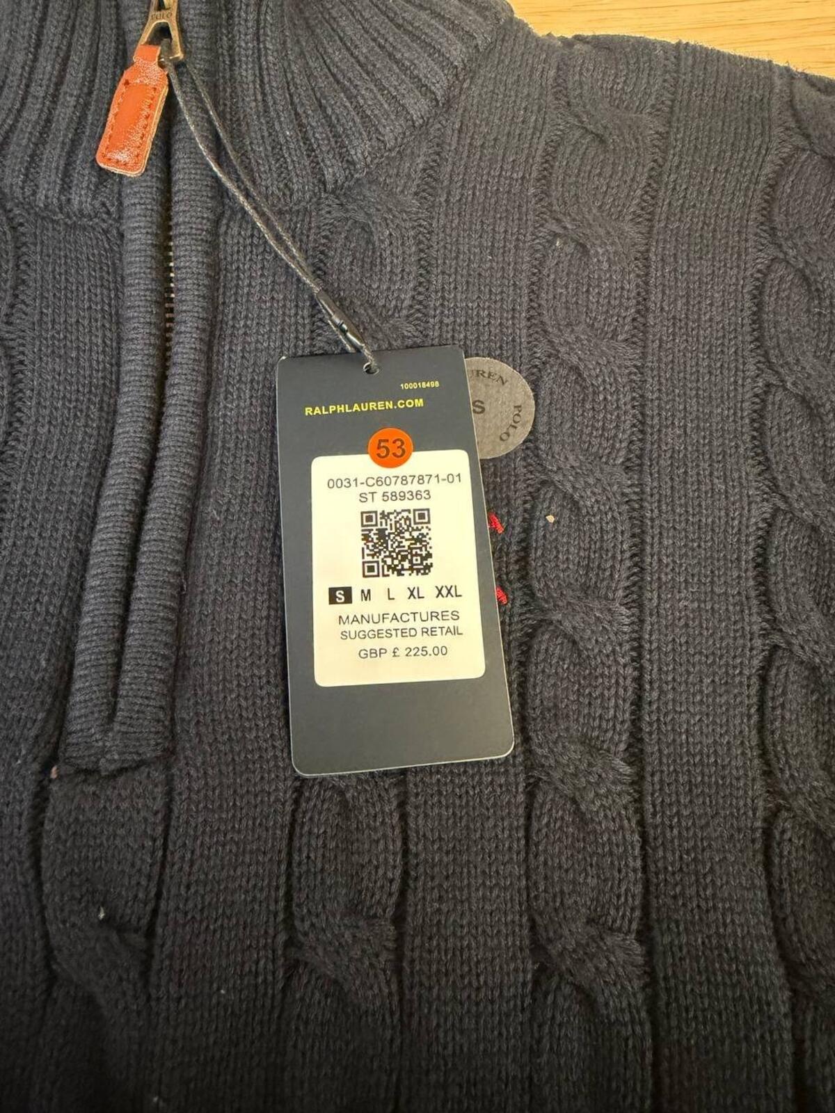 Polo Ralph Lauren Cable Knit Quarter Zip Sweater Small