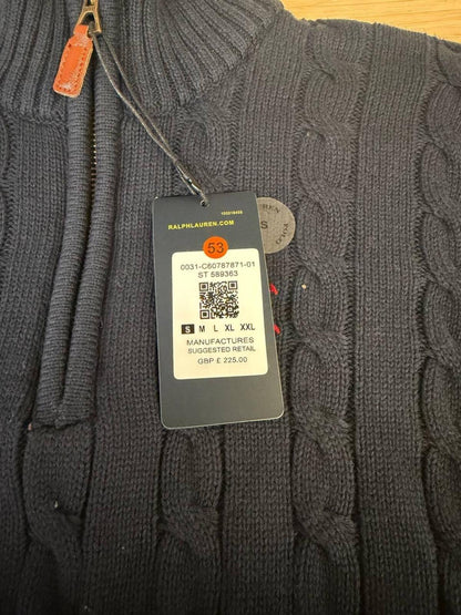 Polo Ralph Lauren Cable Knit Quarter Zip Sweater Small