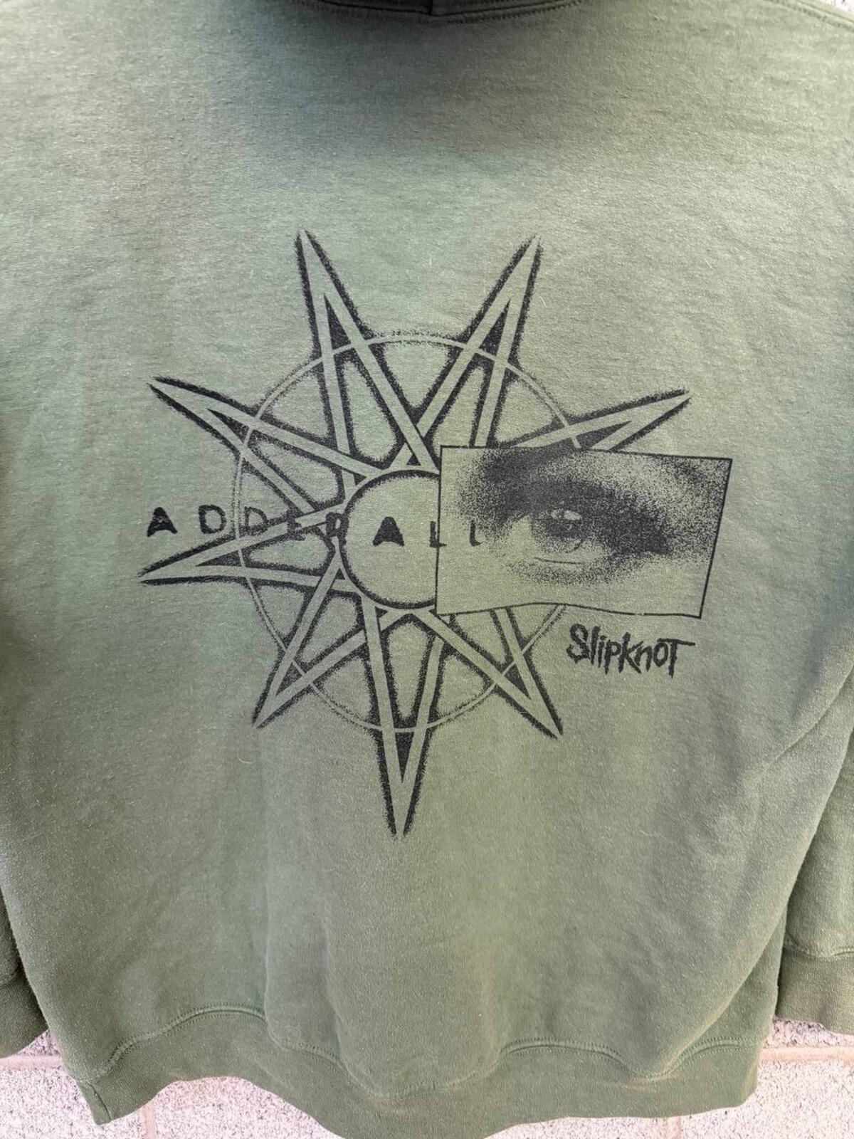 Slipknot Adderall Olive Green Band Hoodie Graphic XL Metal