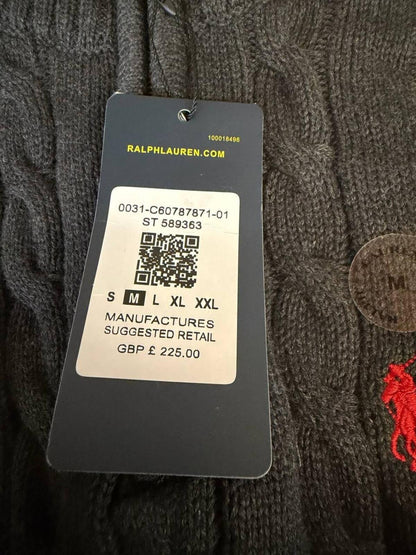 Polo Ralph Lauren Cable Knit Quarter Zip Sweater NWT Gray
