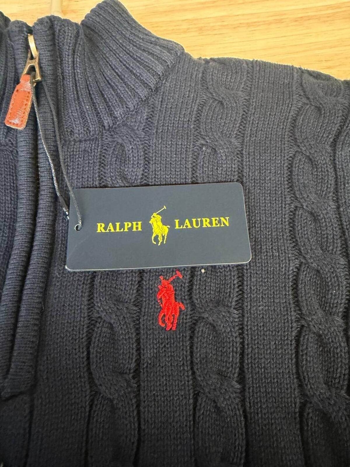 Polo Ralph Lauren Cable Knit Quarter Zip Sweater Small