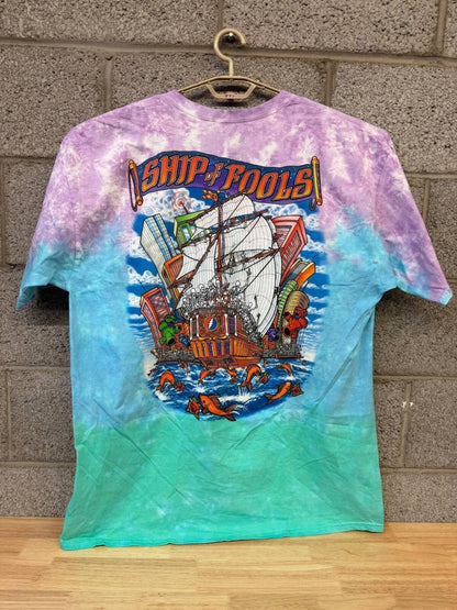 Vintage Grateful Dead Ship Of Fools Liquid Blue 2XL Signed