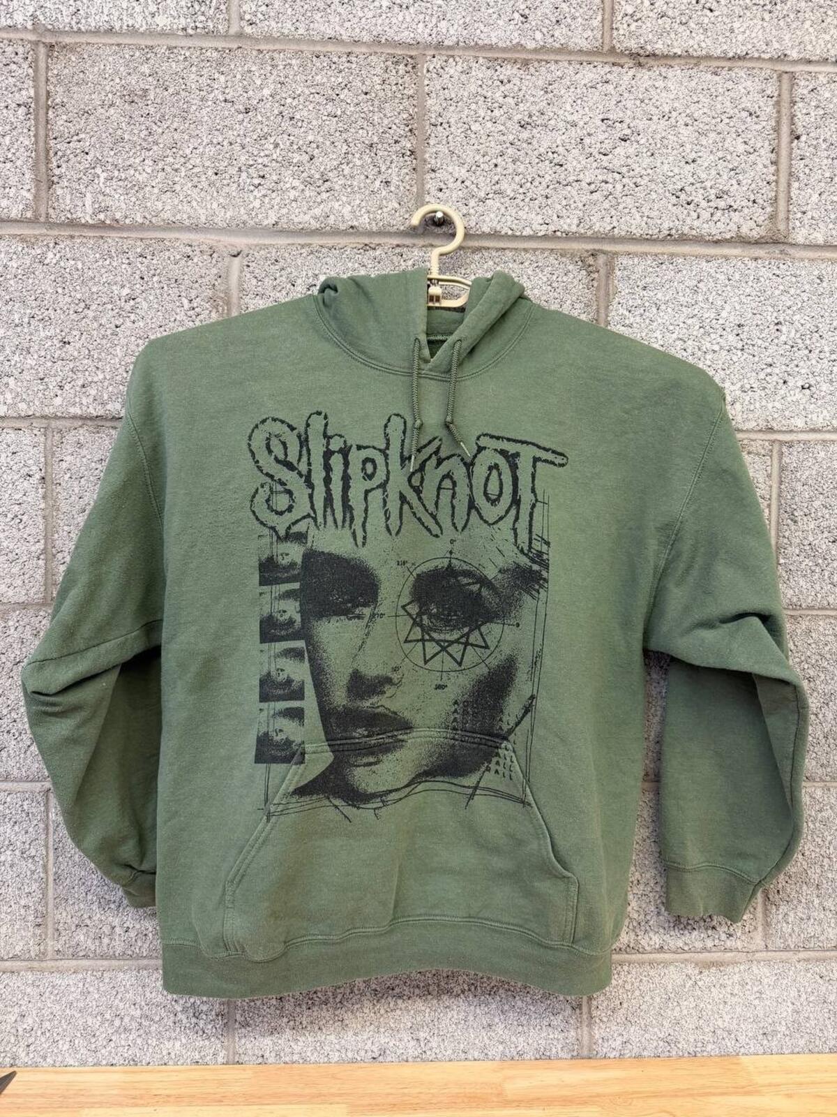 Slipknot Adderall Olive Green Band Hoodie Graphic XL Metal
