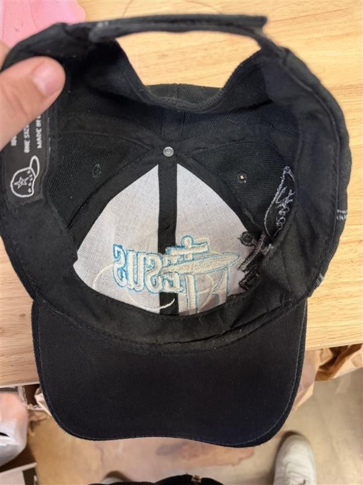 2000s Hooked On Jesus Hat Black Snapback Faith Graphic Cap