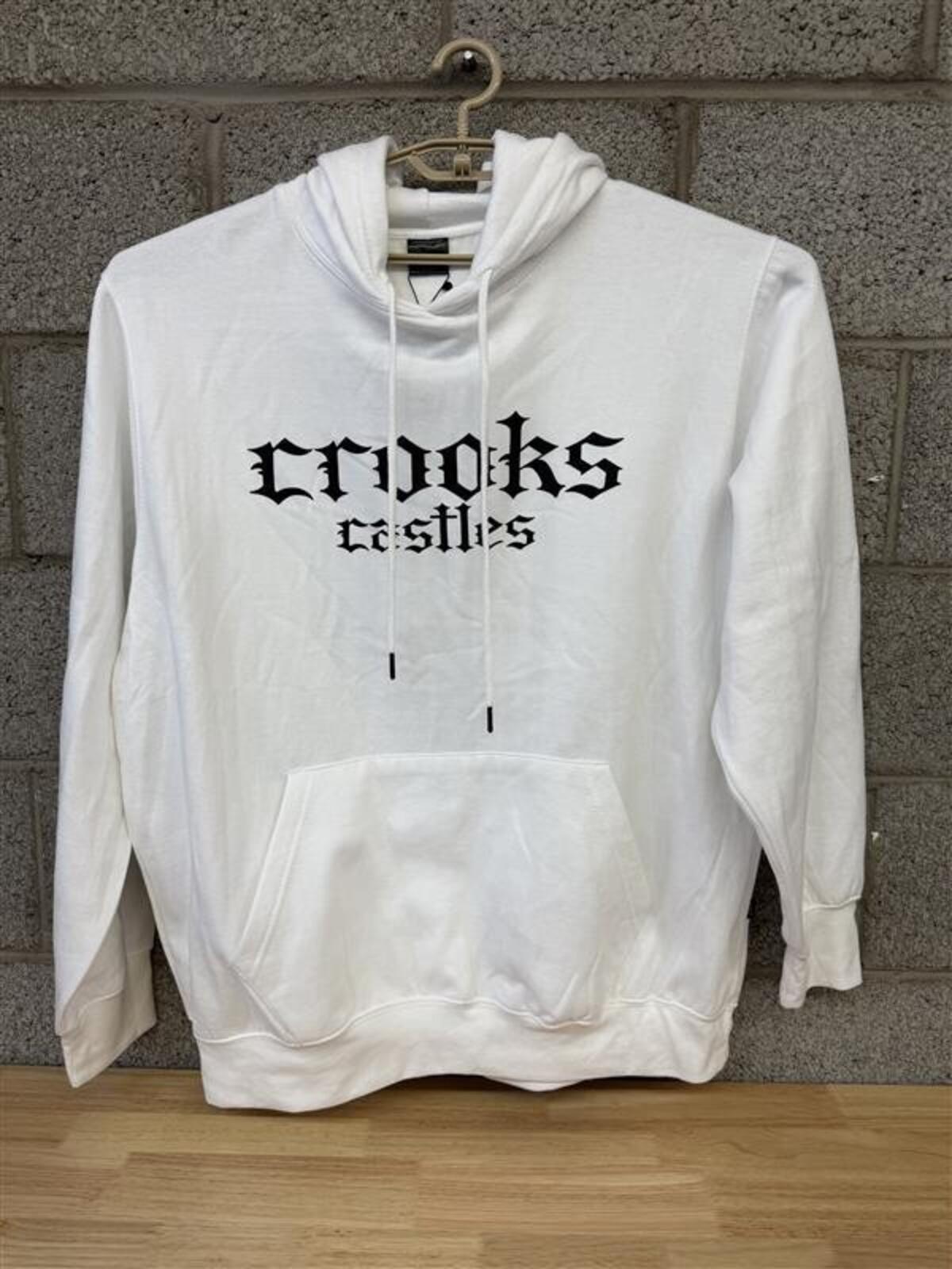 2020s Crooks & Castles Logo Hoodie White Pullover Size 3XL