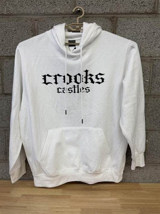 2020s Crooks & Castles Logo Hoodie White Pullover Size 3XL
