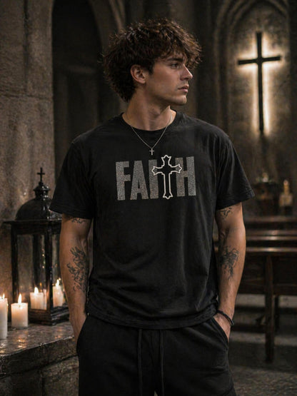 FAITH Cross Graphic Tee – Men’s 3XL | Black Christian Street