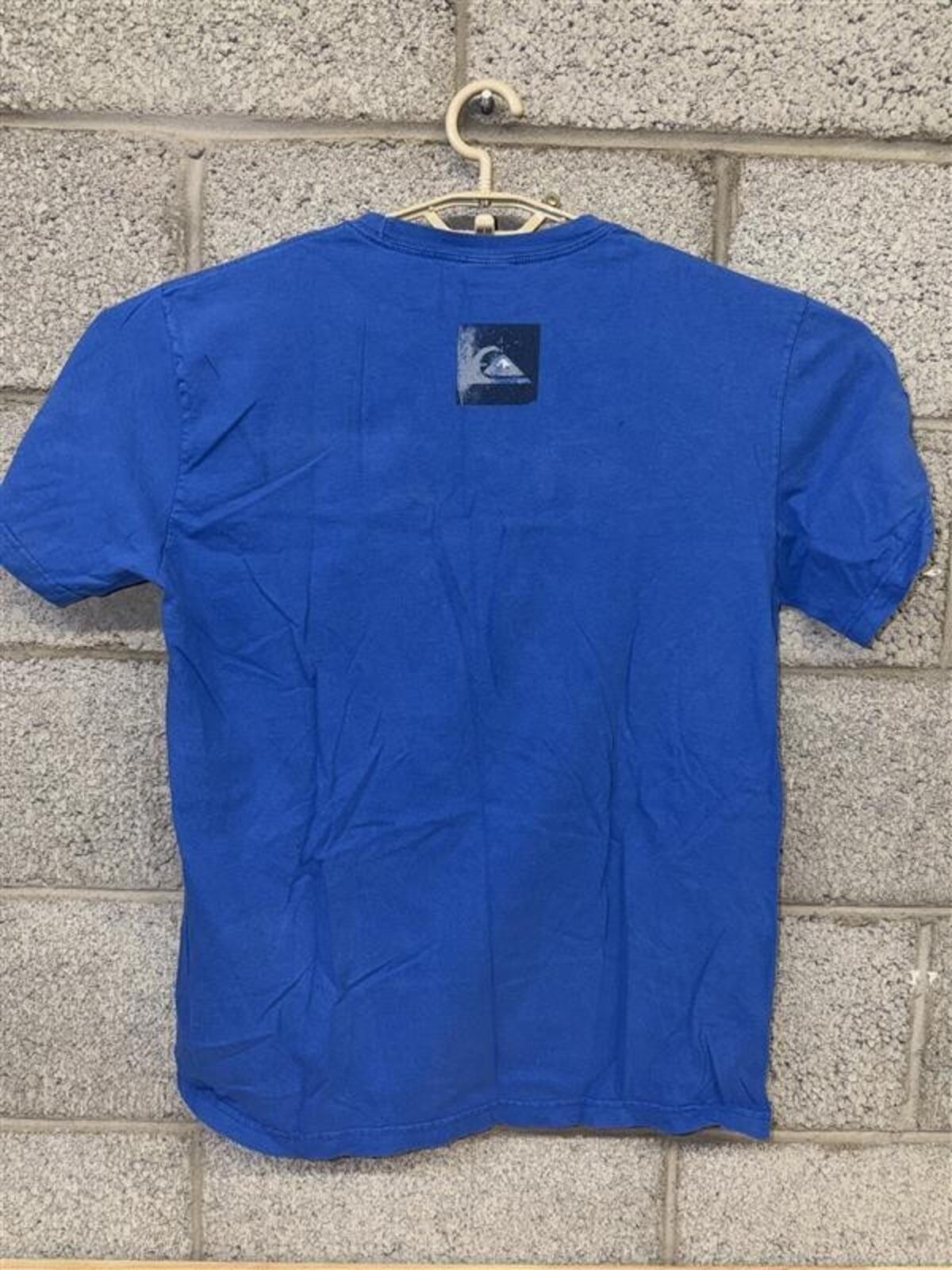Quiksilver Graphic T-Shirt Size L 2010s Surf Skate Blue Logo