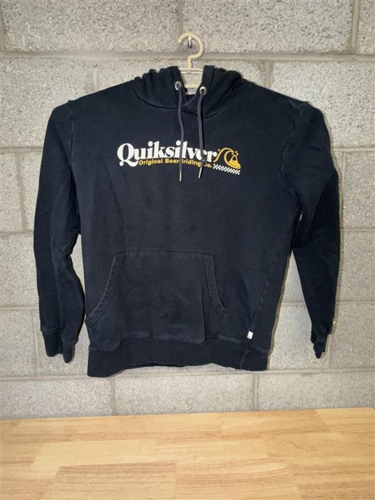 Quiksilver Logo Hoodie Size M 2010 Black Surf Skate Pullover