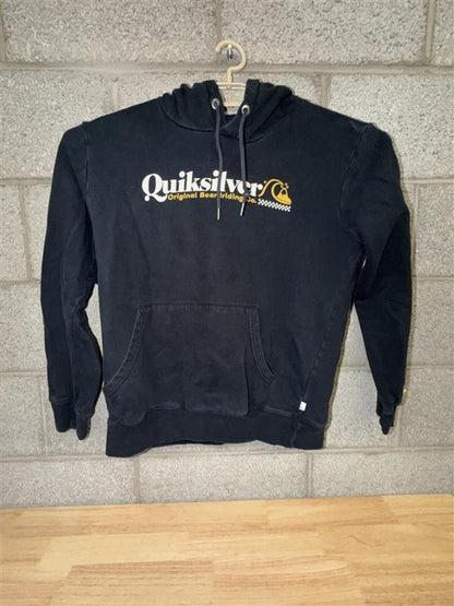 Quiksilver Logo Hoodie Size M 2010 Black Surf Skate Pullover