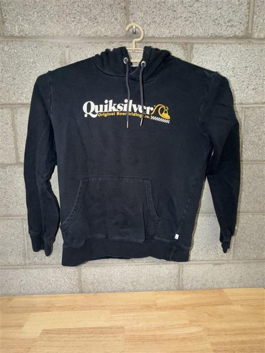 Quiksilver Logo Hoodie Size M 2010 Black Surf Skate Pullover