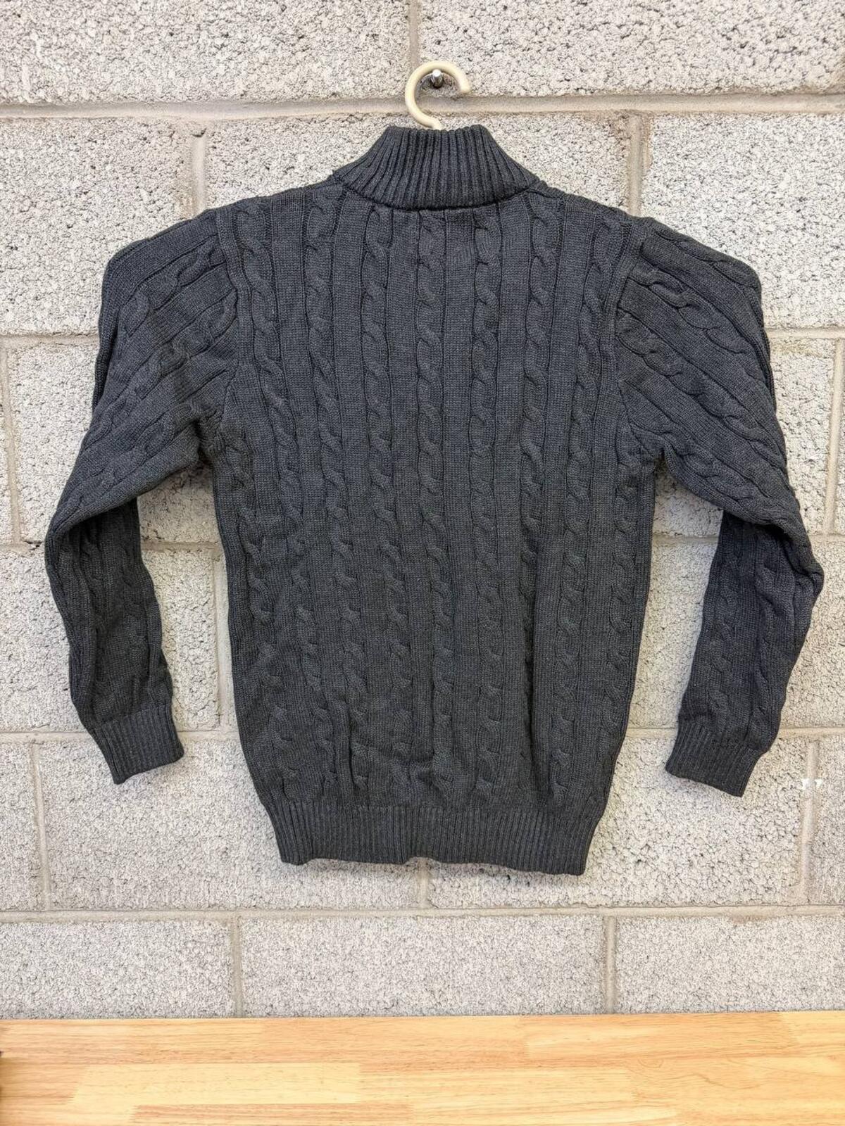 Polo Ralph Lauren Cable Knit Quarter Zip Sweater NWT Gray
