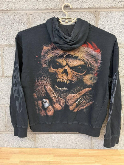 Spiral Direct Skull Santa Gothic Hoodie XXL Black Metal