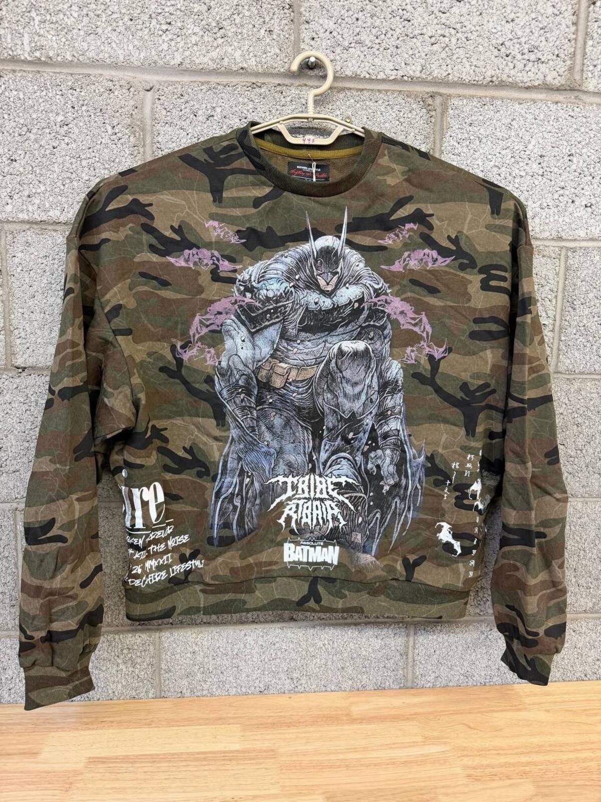 Dechire Batman Camo Crewneck XL Streetwear Sweatshirt