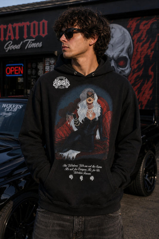Civil Regime Wolves Club Hoodie Black Graphic Streetwear nwt
