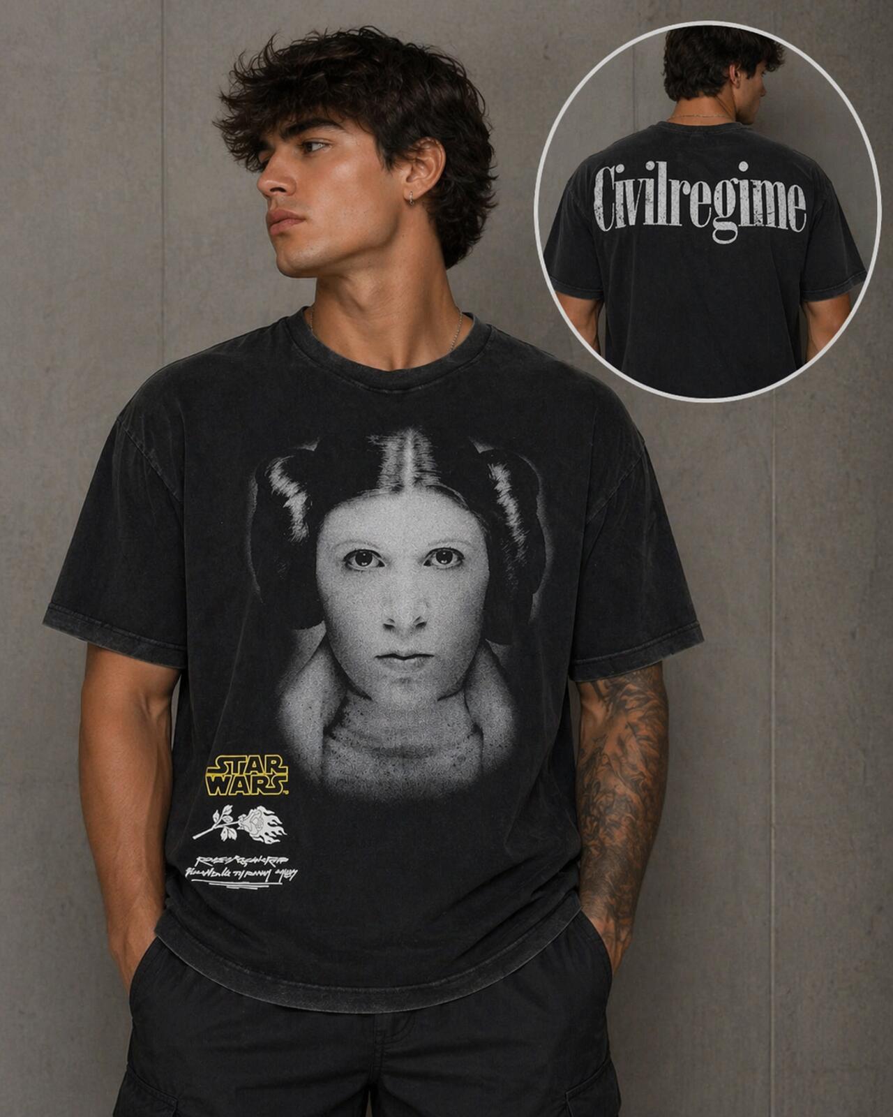 Civil Regime X Star Wars Hope Princess Leia Black Large NWT