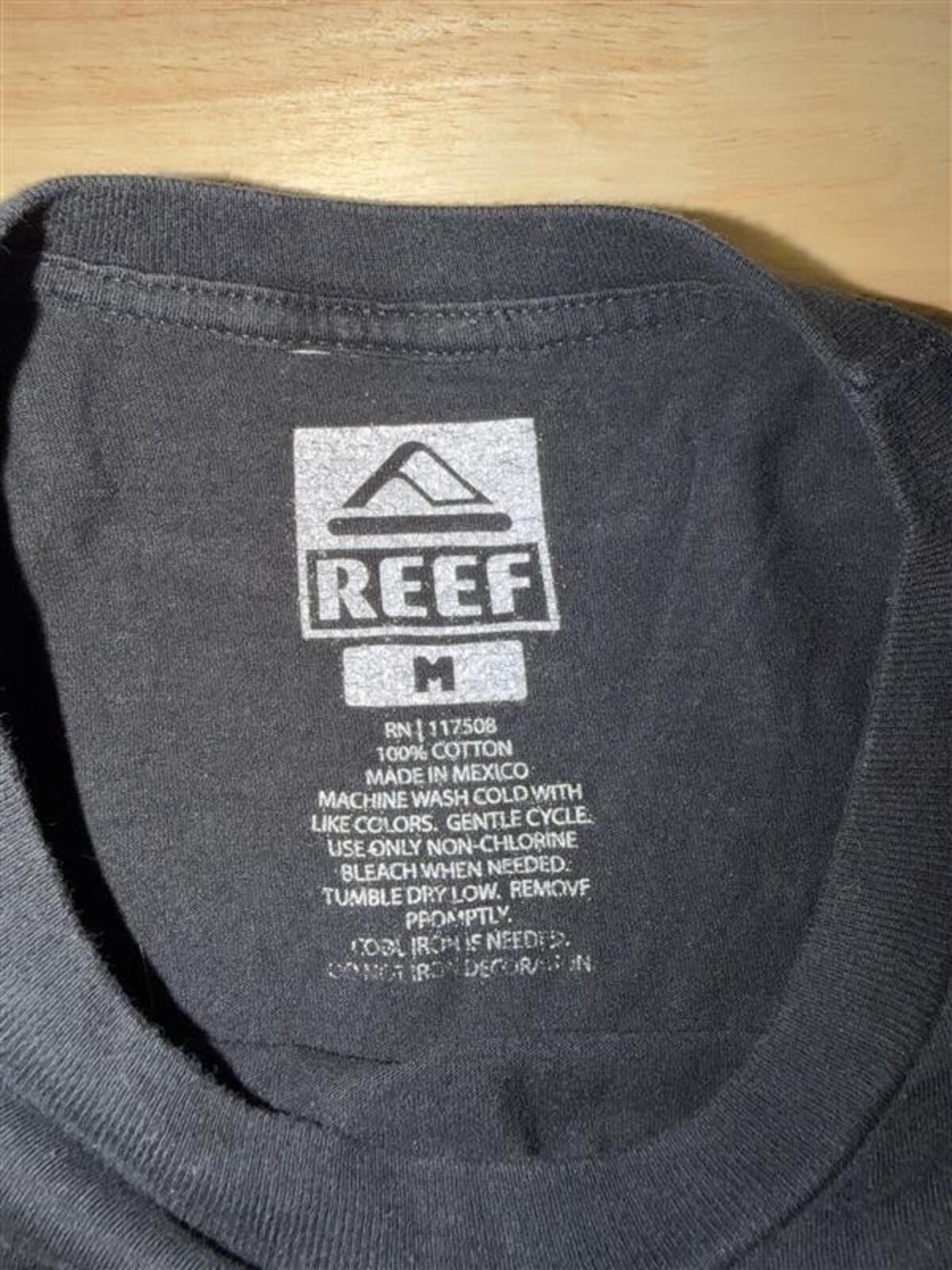 Reef Surf Company T-Shirt M Black Logo Graphic 1984