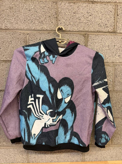 Handmade Spider-Man Symbiote Tapestry Hoodie XL Marvel Style