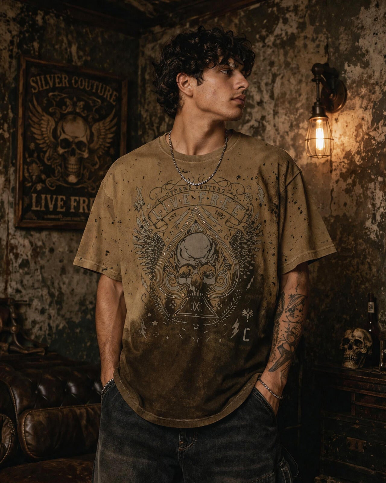Xtreme Couture skull tee distressed streetwear essential 2x
