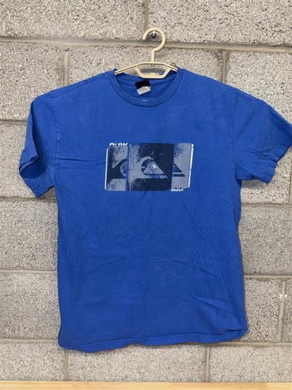 Quiksilver Graphic T-Shirt Size L 2010s Surf Skate Blue Logo
