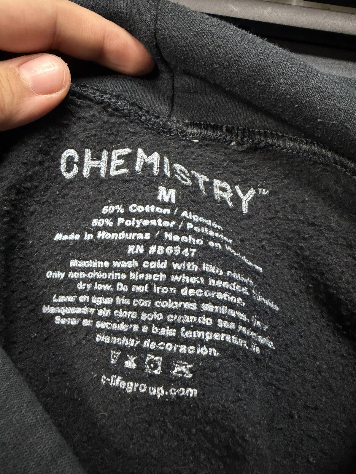 NASA Chemistry Hoodie Black Sweatshirt Large Y2K