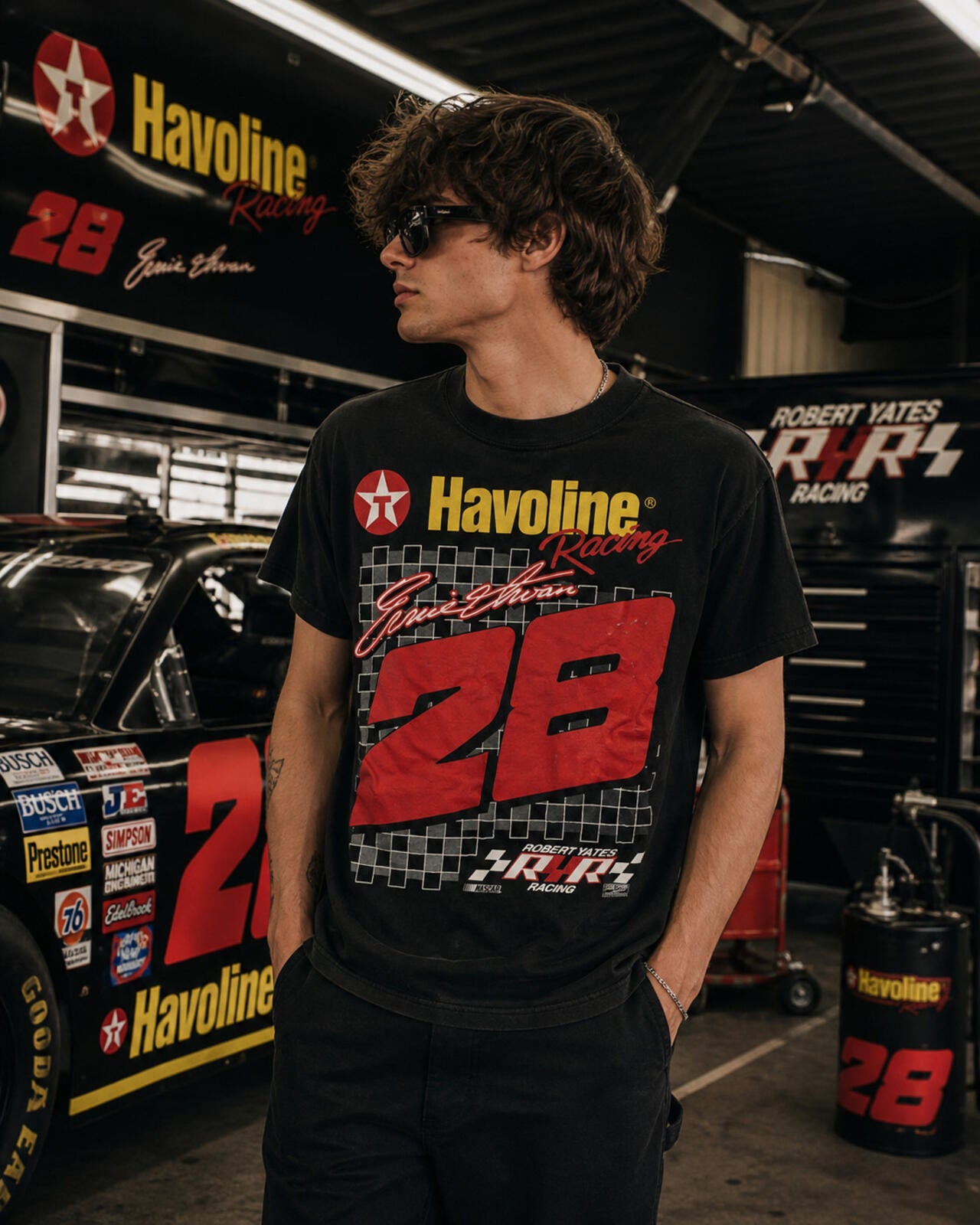 Vintage Ernie Irvan #28 NASCAR Shirt Texaco Havoline Racing
