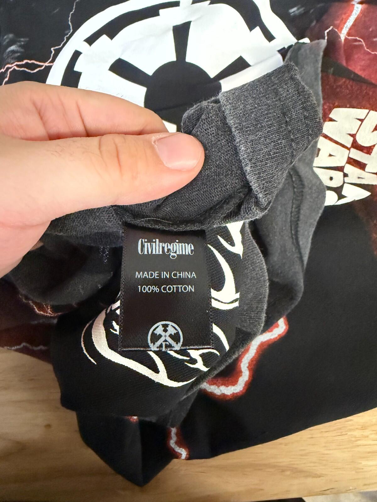 Darth Vader Civil Regime Star Wars Tee M Black Double Sided