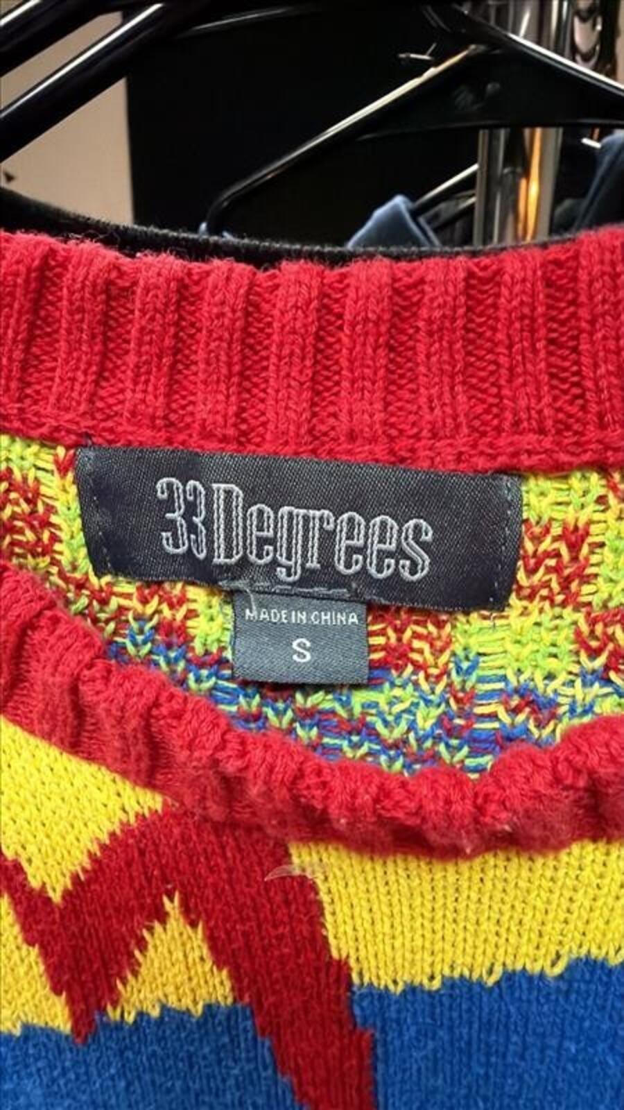 Retro Neon Alpaca Llama Knit Sweater Small 3 Degrees 80s 90s